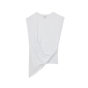 REISS Tilly Cotton Drape T-Shirt